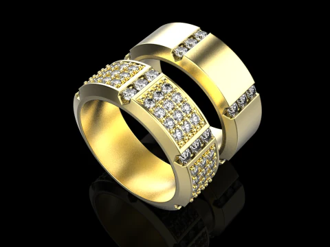 Wedding rings model 828 3D Print Model