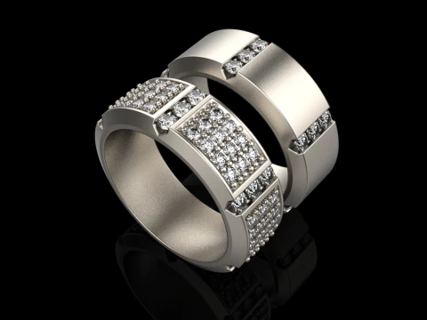 Wedding rings model 828 3D Print Model