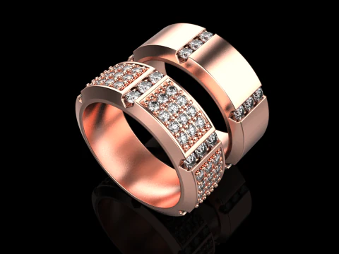 Wedding rings model 828 3D Print Model