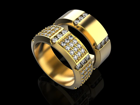 Wedding rings model 828 3D Print Model