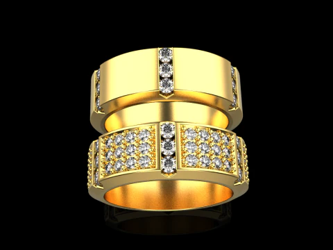 Wedding rings model 828 3D Print Model