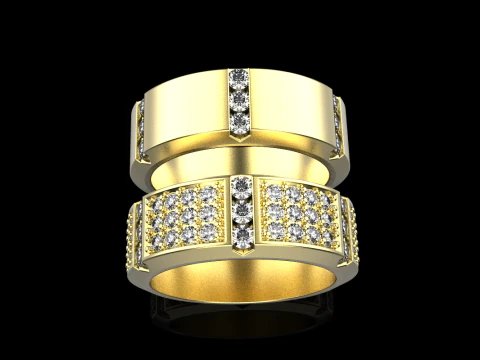 Wedding rings model 828 3D Print Model