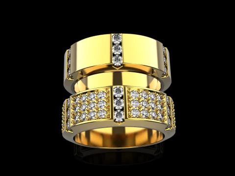 Wedding rings model 828 3D Print Model