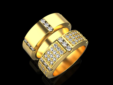 Wedding rings model 828 3D Print Model