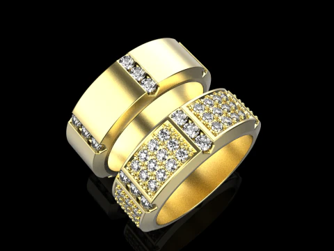Wedding rings model 828 3D Print Model