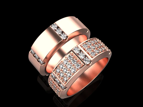 Wedding rings model 828 3D Print Model