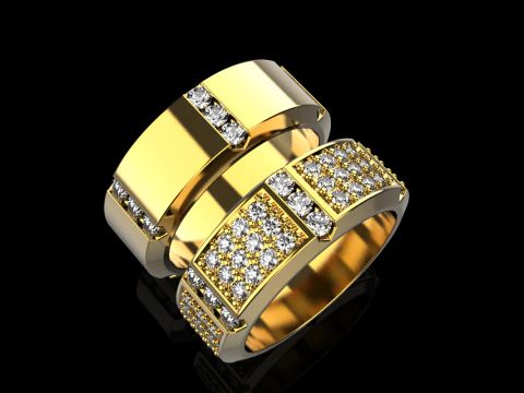 Wedding rings model 828 3D Print Model