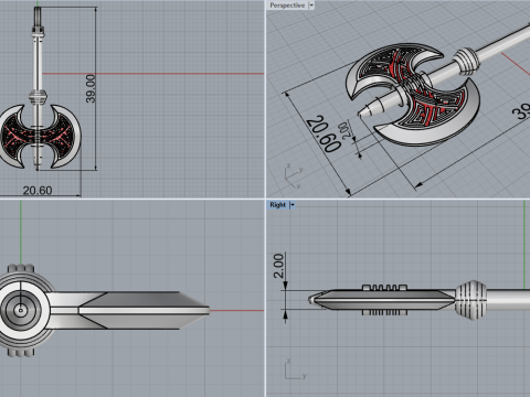 Axe pendant model 827 Modello di stampa 3D
