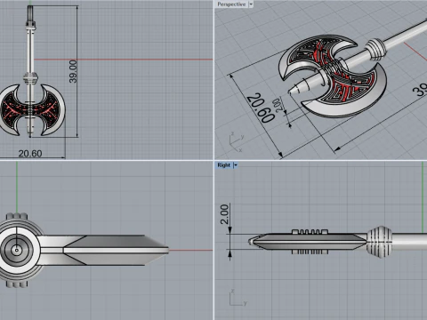 Axe pendant model 827 3D Print Model