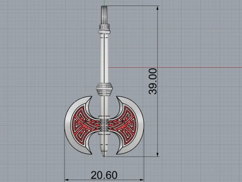 Axe pendant model 827 3D Print Model