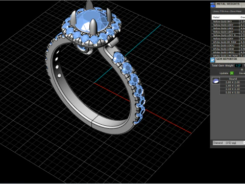 Engagement ring model 825 3D Print Model