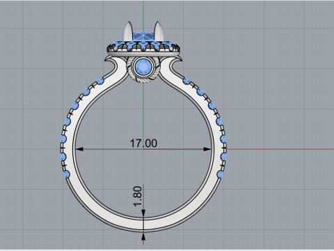 Engagement ring model 825 3D 打印模型