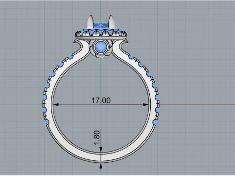 Engagement ring model 825 3D Print Model