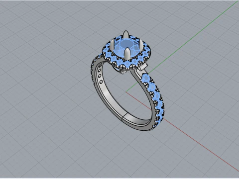 Engagement ring model 825 3D Print Model