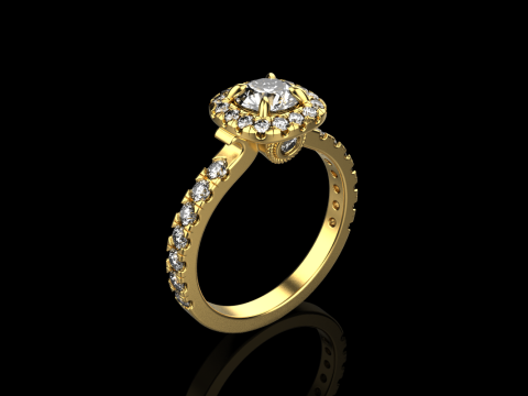 Engagement ring model 825 3D 打印模型