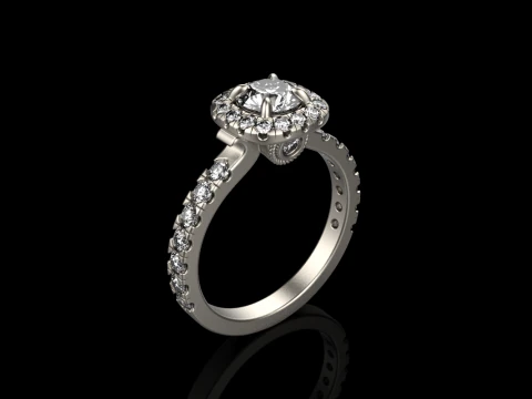 Engagement ring model 825 3D Print Model
