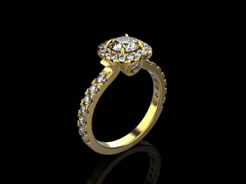 Engagement ring model 825 3D Print Model