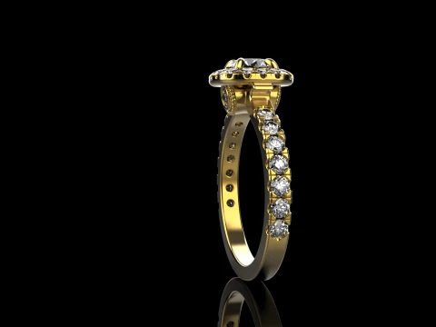Engagement ring model 825 3D Print Model