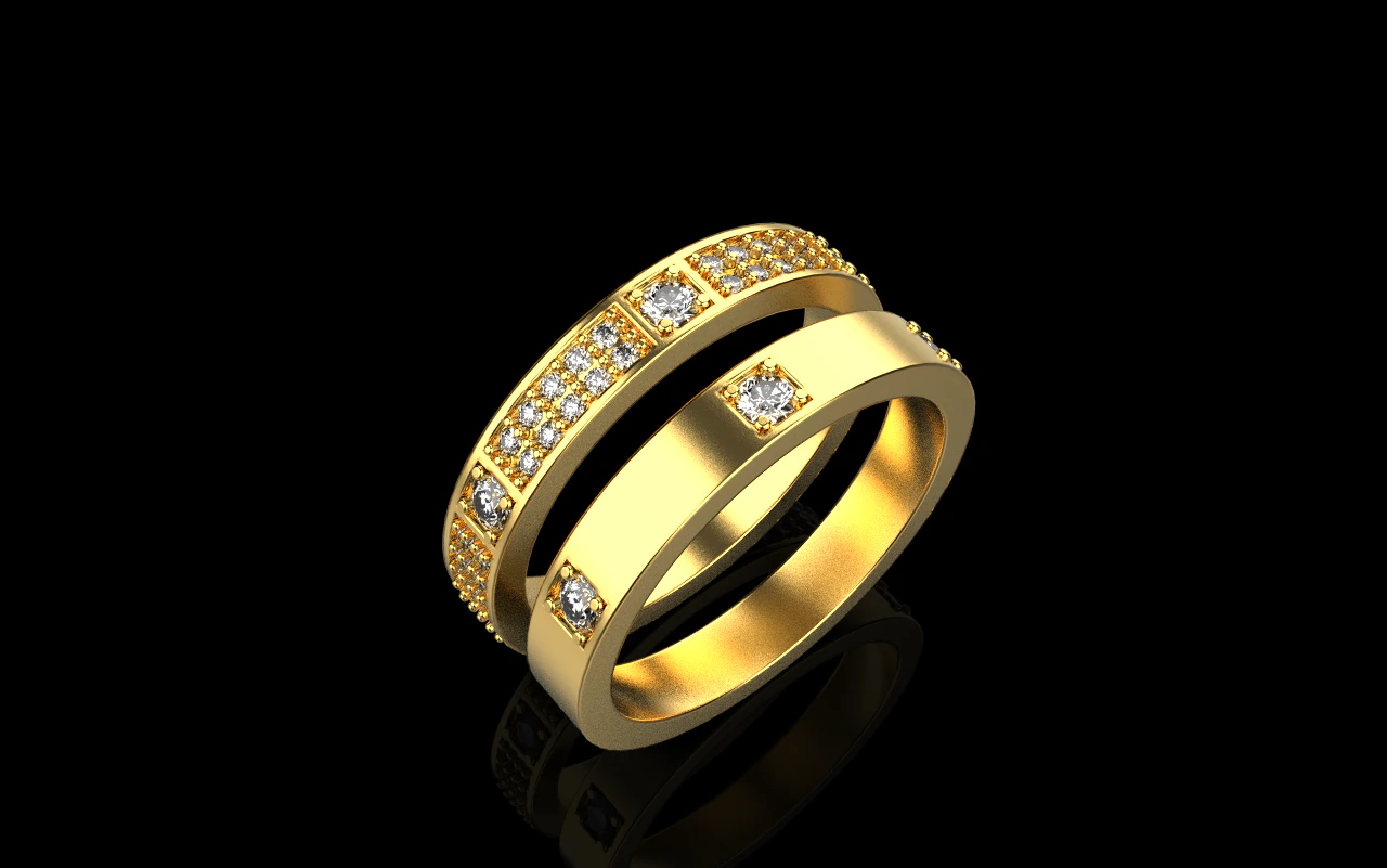 Wedding rings model 824 3D Print Model .c4d .max .obj .3ds .fbx .stl .blend 