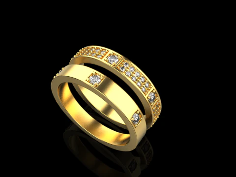 Wedding rings model 824 3D Print Model