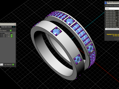 Wedding rings model 824 3D Druckmodell