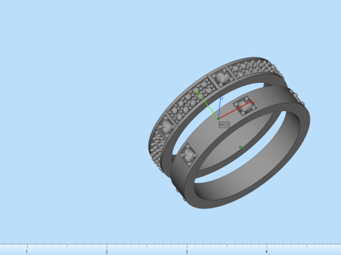 Wedding rings model 824 3D Druckmodell