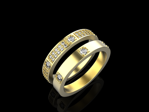 Wedding rings model 824 3D Druckmodell