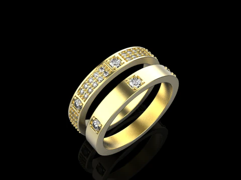 Wedding rings model 824 3D Print Model