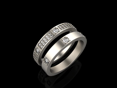 Wedding rings model 824 3D Print Model