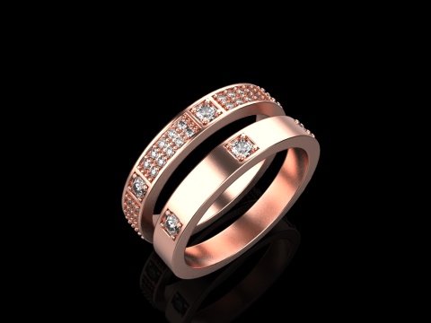 Wedding rings model 824 3D Druckmodell