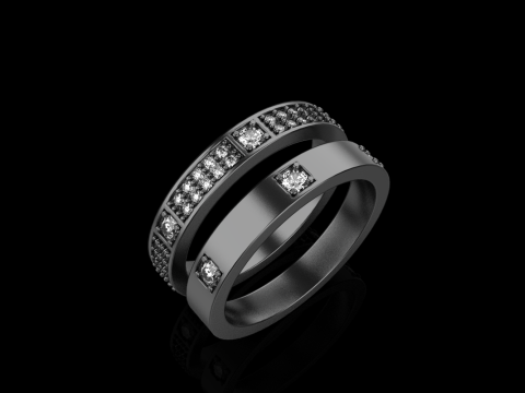 Wedding rings model 824 3D Druckmodell