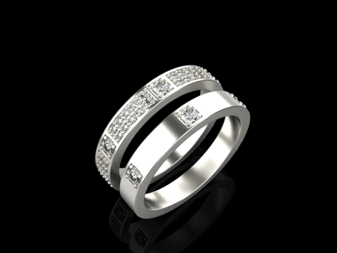 Wedding rings model 824 3D Druckmodell