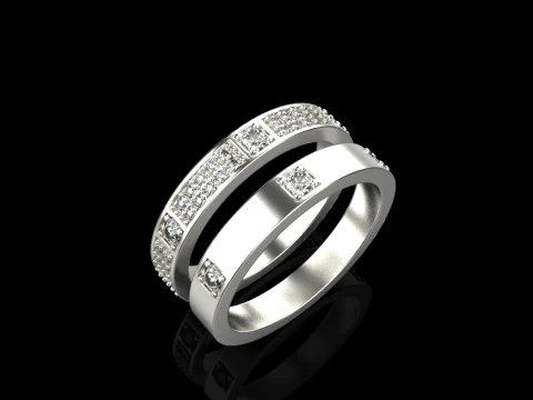 Wedding rings model 824 3D Print Model