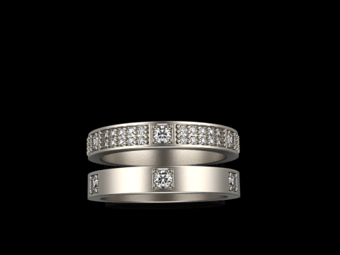 Wedding rings model 824 3D Druckmodell