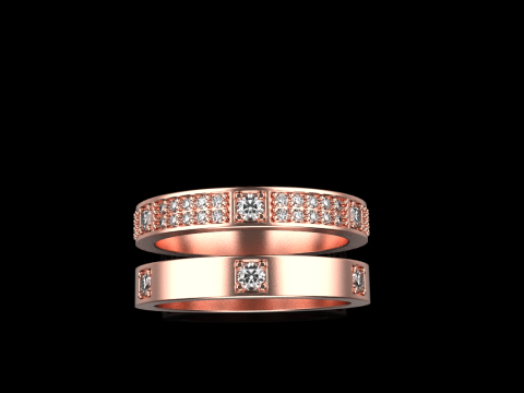 Wedding rings model 824 3D Druckmodell