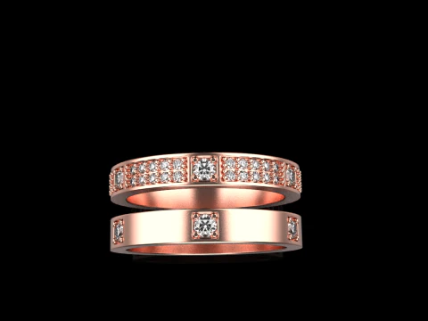 Wedding rings model 824 3D Print Model