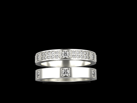 Wedding rings model 824 3D Druckmodell