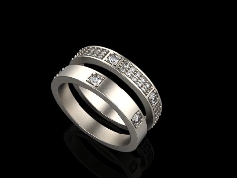 Wedding rings model 824 3D Druckmodell