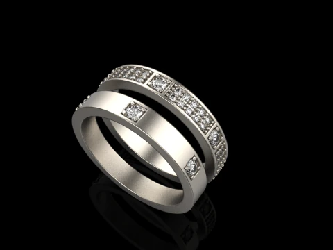 Wedding rings model 824 3D Print Model