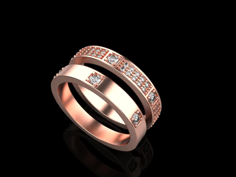 Wedding rings model 824 3D Print Model