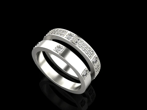 Wedding rings model 824 3D Print Model