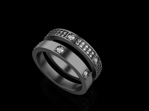 Wedding rings model 824 3D Druckmodell
