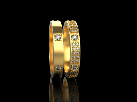 Wedding rings model 824 3D Druckmodell