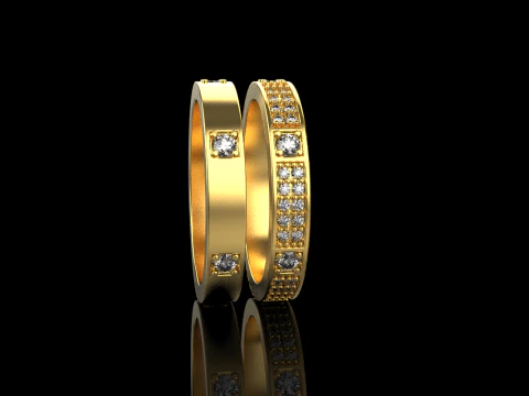 Wedding rings model 824 3D Print Model