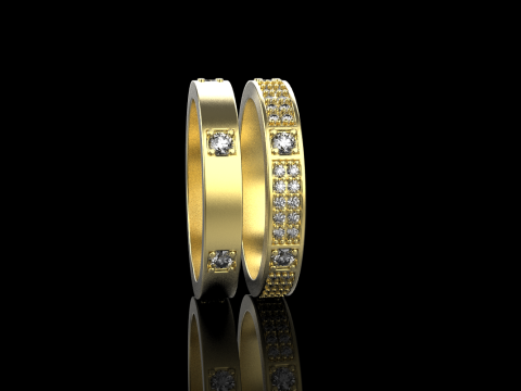 Wedding rings model 824 3D Druckmodell