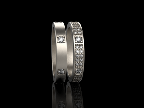Wedding rings model 824 3D Druckmodell