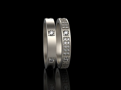 Wedding rings model 824 3D Print Model
