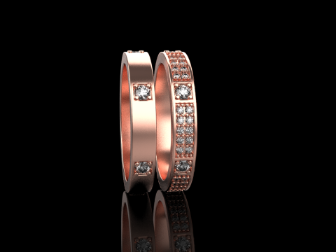 Wedding rings model 824 3D Druckmodell