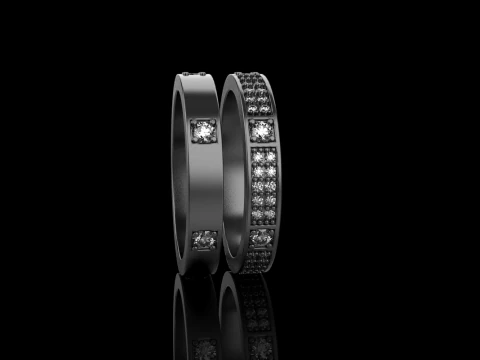 Wedding rings model 824 3D Print Model