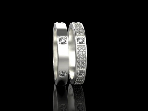 Wedding rings model 824 3D Print Model